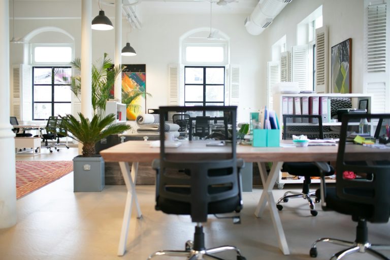 Chairs beside table